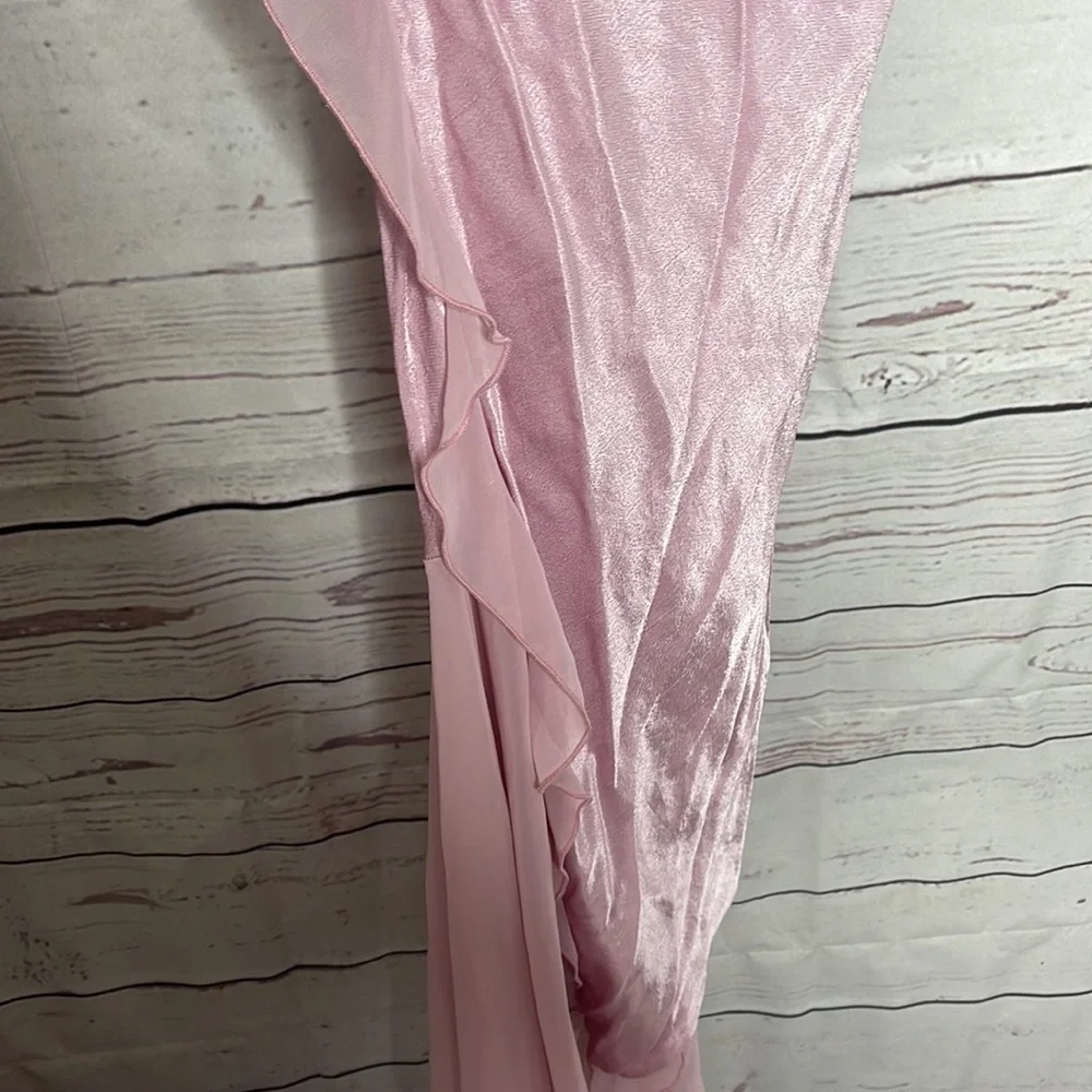 NWT Topshop Asymmetrical Frill Maxi Slip Dress Dress Sz 10! - Picture 9 of 15